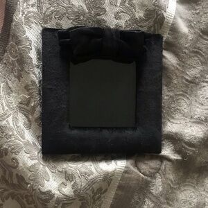 Elegant Black Velvet Photo Frame with Bow